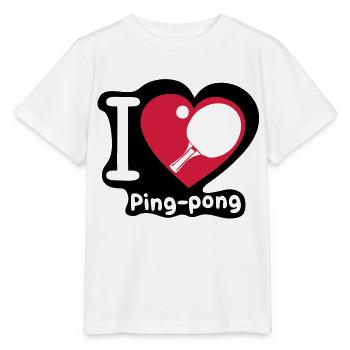 Liebe Herz Herzen Pingpong tennistable3 - Stanley/Stella Kinder T-Shirt MINI CREATOR  - Weiß - Vorne - Maike (125cm)