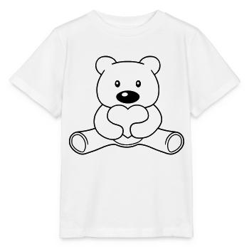 liebe herz baer suess niedlich sitzen klein comic - Stanley/Stella Kinder T-Shirt MINI CREATOR  - Weiß - Vorne - Maike (125cm)