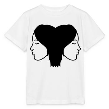 Couple 2 women team friends girlfriend sister head - Stanley/Stella MINI CREATOR Kids’ T-Shirt - white - Front - Maike (125cm)