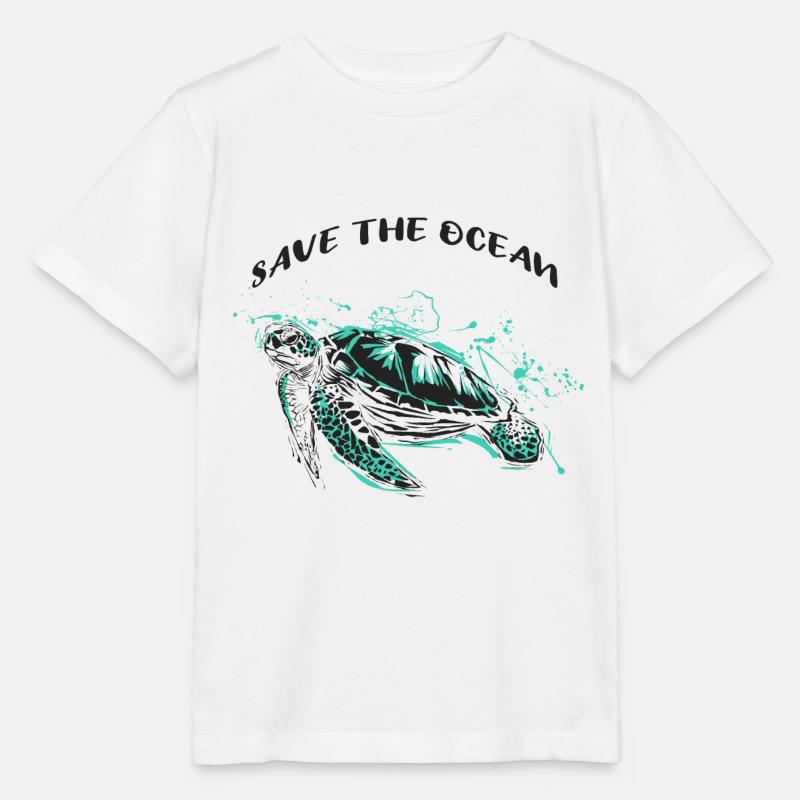 Save the Ocean - Stanley/Stella Kinder T-Shirt MINI CREATOR  - Weiß