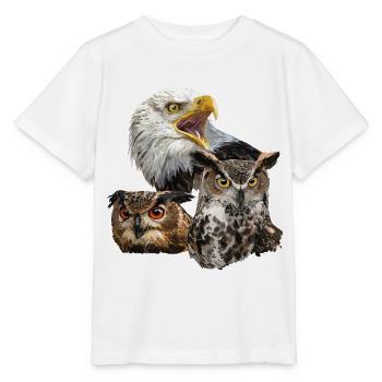 Pigargo américain et hiboux - T-shirt bio MINI CREATOR Stanley/Stella Enfant - blanc - Devant - Maike (125cm)