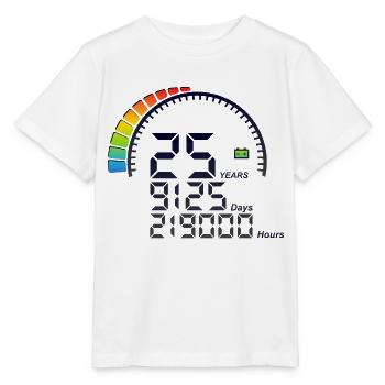 25 years years years anniversary counter days speed - Stanley/Stella MINI CREATOR Kids’ T-Shirt - white - Front - Maike (125cm)