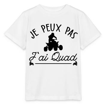 je peux pas j'ai quad - humour - T-shirt bio MINI CREATOR Stanley/Stella Enfant - blanc - Devant - Maike (125cm)