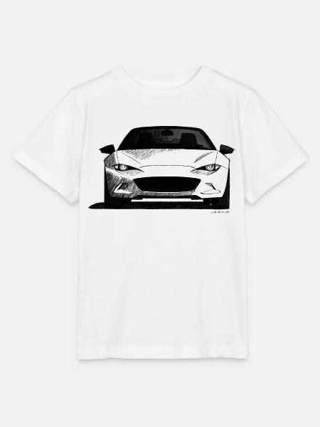 Japanische Roadster Zeichnung in der Vorderansicht - Stanley/Stella Kinder T-Shirt MINI CREATOR  - Weiß