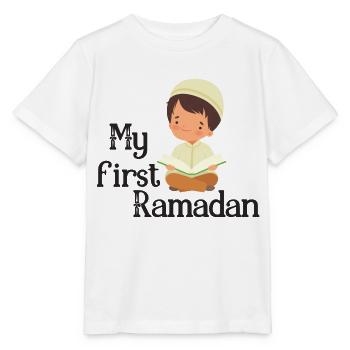 Mon premier Ramadan/ 1. Serment /Musulman/Islam/Allah - T-shirt bio MINI CREATOR Stanley/Stella Enfant - blanc - Devant - Maike (125cm)