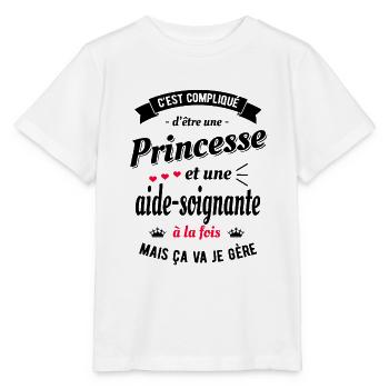 PRINCESSE ET AIDE SOIGNANTE - T-shirt bio MINI CREATOR Stanley/Stella Enfant - blanc - Devant - Maike (125cm)
