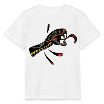 serpent vipere langue tatouage old school tattoo - T-shirt bio MINI CREATOR Stanley/Stella Enfant - blanc - Devant - Maike (125cm)