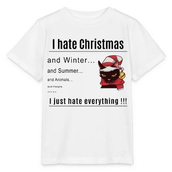 I hate Christmas - Stanley/Stella Kinder T-Shirt MINI CREATOR  - Weiß - Vorne - Maike (125cm)