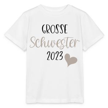 Große Schwester 2023 - Stanley/Stella Kinder T-Shirt MINI CREATOR  - Weiß - Vorne - Maike (125cm)