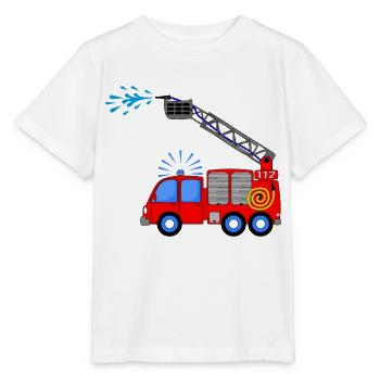 Feuerwehrfahrzeug mit Leiter und Wasser Kinder - Stanley/Stella Kinder T-Shirt MINI CREATOR  - Weiß - Vorne - Maike (125cm)
