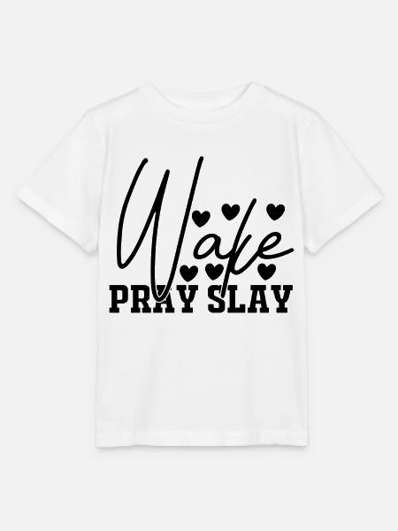 Wake Pray Slay - Stanley/Stella Kinder T-Shirt MINI CREATOR - Weiß