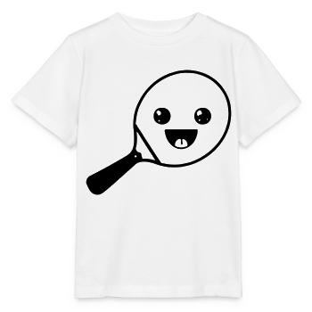 Raquette de tennis de table Raquette de tennis avec visage - T-shirt bio MINI CREATOR Stanley/Stella Enfant - blanc - Devant - Maike (125cm)