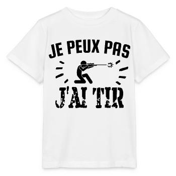 je peux pas j'ai tir - T-shirt bio MINI CREATOR Stanley/Stella Enfant - blanc - Devant - Maike (125cm)