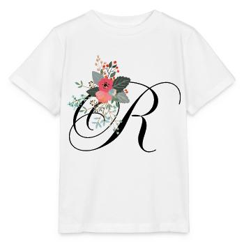 Buchstabe r blumig - Stanley/Stella Kinder T-Shirt MINI CREATOR  - Weiß - Vorne - Maike (125cm)