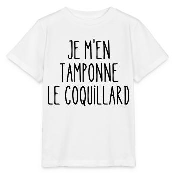 je m'en tamponne le coquillard - T-shirt bio MINI CREATOR Stanley/Stella Enfant - blanc - Devant - Maike (125cm)