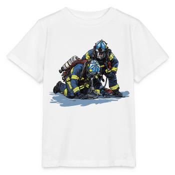 Firefighter in action - Heroes - Stanley/Stella MINI CREATOR Kids’ T-Shirt - white - Front - Maike (125cm)
