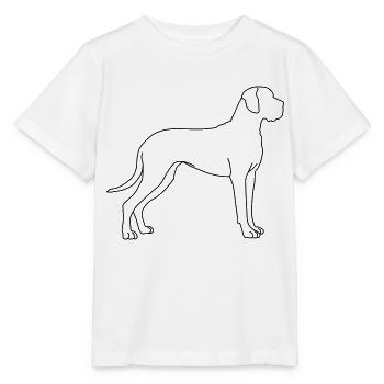 Great Dane Lineart 1 - Stanley/Stella MINI CREATOR Kids’ T-Shirt - white - Front - Maike (125cm)