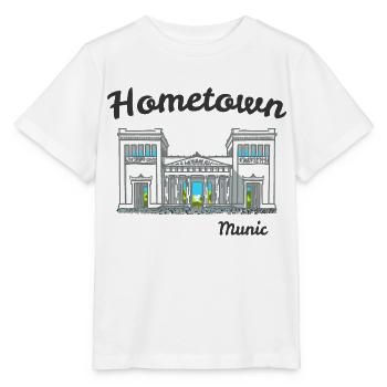 Ville natale de Munich, Bavière, Dessin à la main des propylées - T-shirt bio MINI CREATOR Stanley/Stella Enfant - blanc - Devant - Maike (125cm)
