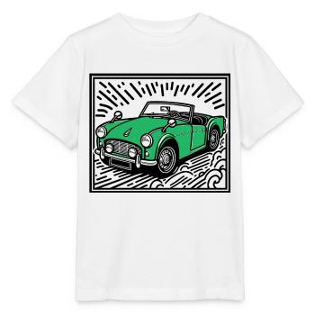 Voiture classique verte - T-shirt bio MINI CREATOR Stanley/Stella Enfant - blanc - Devant - Maike (125cm)