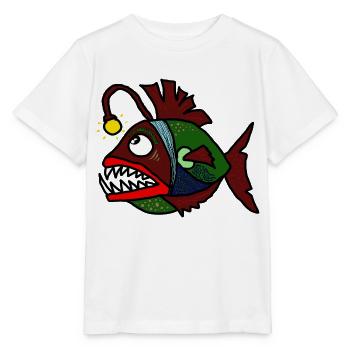 Anglerfisch - Stanley/Stella Kinder T-Shirt MINI CREATOR  - Weiß - Vorne - Maike (125cm)