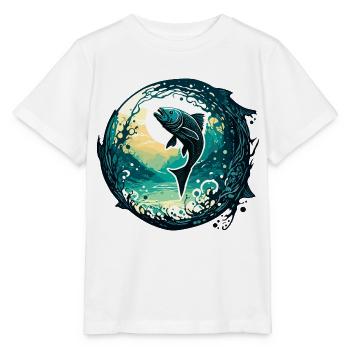 Angler Siluette / Fishing / Fish / Lake / Sport - Stanley/Stella MINI CREATOR Kids’ T-Shirt - white - Front - Maike (125cm)
