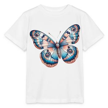 Papillon, fleur - Légèreté Envolée - T-shirt bio MINI CREATOR Stanley/Stella Enfant - blanc - Devant - Maike (125cm)