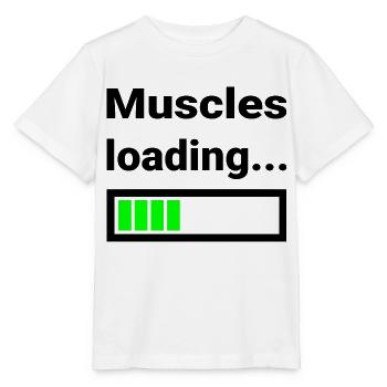Funny Design for Sports Muscles Loading Bar Joke - Stanley/Stella MINI CREATOR Kids’ T-Shirt - white - Front - Maike (125cm)