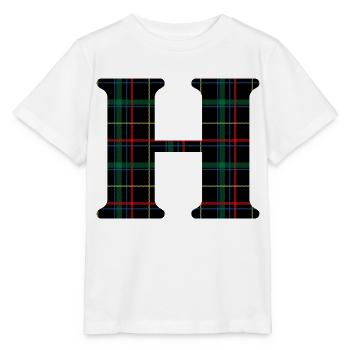 Monogramme h tartan écossais - T-shirt bio MINI CREATOR Stanley/Stella Enfant - blanc - Devant - Maike (125cm)