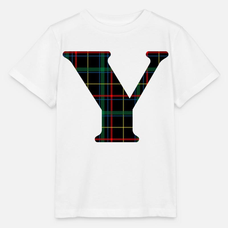 Monogramme y tartan écossais - T-shirt bio MINI CREATOR Stanley/Stella Enfant - blanc