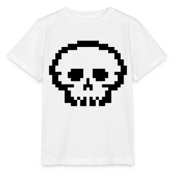 Crâne de pixel - T-shirt bio MINI CREATOR Stanley/Stella Enfant - blanc - Devant - Maike (125cm)