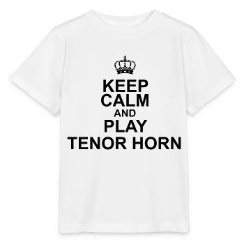 Keep Calm and play Tenor Horn - Stanley/Stella Kinder T-Shirt MINI CREATOR  - Weiß - Vorne - Maike (125cm)