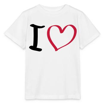 i love - Stanley/Stella MINI CREATOR Kids’ T-Shirt - white - Front - Maike (125cm)