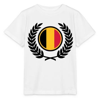 Belgique (drapeau & couronne de laurier) - T-shirt bio MINI CREATOR Stanley/Stella Enfant - blanc - Devant - Maike (125cm)