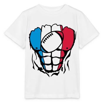 rugby2 france corps muscle drapeau - T-shirt bio MINI CREATOR Stanley/Stella Enfant - blanc - Devant - Maike (125cm)