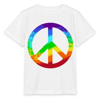 Signe de paix Arc-en-ciel Rainbow Paix Graffiti - T-shirt bio MINI CREATOR Stanley/Stella Enfant - blanc - Devant - Maike (125cm)