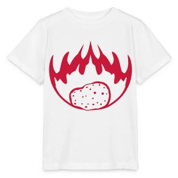 flammen brennende kartoffel feuer heiss essen leck - Stanley/Stella Kinder T-Shirt MINI CREATOR  - Weiß - Vorne - Maike (125cm)