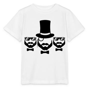 team 3 freunde crew party sir zylinder hut monokel - Stanley/Stella Kinder T-Shirt MINI CREATOR  - Weiß - Vorne - Maike (125cm)