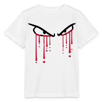 gouttes de sang 2 yeux graffiti pleurer des larmes - T-shirt bio MINI CREATOR Stanley/Stella Enfant - blanc - Devant - Maike (125cm)