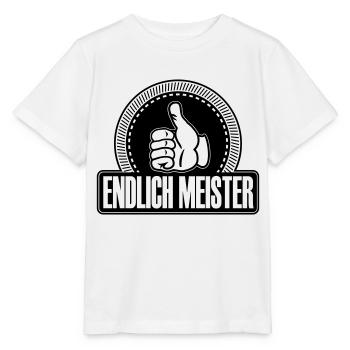 Endlich Meister Daumen hoch - Stanley/Stella Kinder T-Shirt MINI CREATOR  - Weiß - Vorne - Maike (125cm)