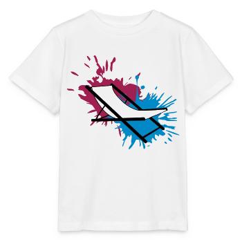 beach chair color splash drops blobs liegestu - Stanley/Stella MINI CREATOR Kids’ T-Shirt - white - Front - Maike (125cm)