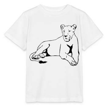Lion - Löwe - Löwin - Stanley/Stella Kinder T-Shirt MINI CREATOR  - Weiß - Vorne - Maike (125cm)