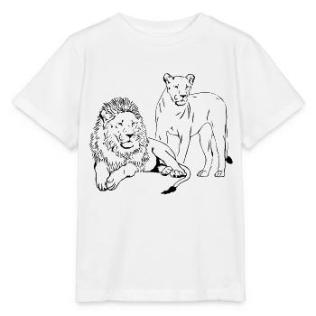 Lion - Löwe - Löwin - Stanley/Stella Kinder T-Shirt MINI CREATOR  - Weiß - Vorne - Maike (125cm)