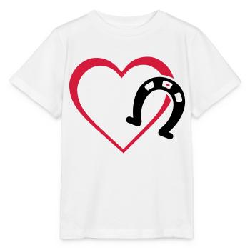 Symbole - Hufe Herz - Stanley/Stella Kinder T-Shirt MINI CREATOR  - Weiß - Vorne - Maike (125cm)