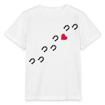 Symbole - Hufe Herz - Stanley/Stella Kinder T-Shirt MINI CREATOR  - Weiß - Vorne - Maike (125cm)
