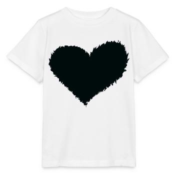 Coeur noir brûlant - T-shirt bio MINI CREATOR Stanley/Stella Enfant - blanc - Devant - Maike (125cm)