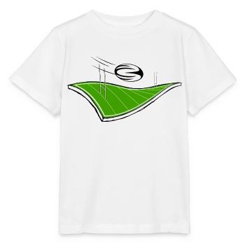 Rugby-Feld und Ballon - Stanley/Stella Kinder T-Shirt MINI CREATOR  - Weiß - Vorne - Maike (125cm)