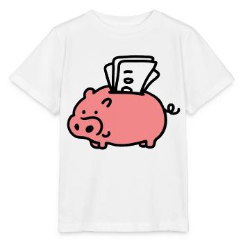 Tirelire avec de l’argent - T-shirt bio MINI CREATOR Stanley/Stella Enfant - blanc - Devant - Maike (125cm)