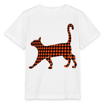 Schwarze Katze - Stanley/Stella Kinder T-Shirt MINI CREATOR  - Weiß - Vorne - Maike (125cm)