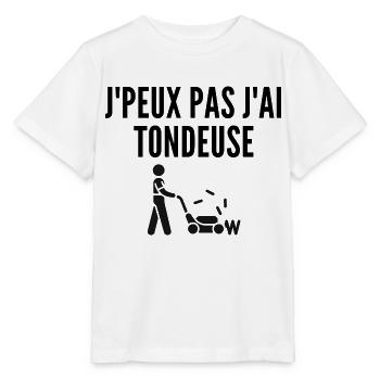 j peux pas j ai tondeuse humour - T-shirt bio MINI CREATOR Stanley/Stella Enfant - blanc - Devant - Maike (125cm)