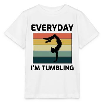 Power Tumbling Gymnastik Turner Akrobatik Lustig - Stanley/Stella Kinder T-Shirt MINI CREATOR  - Weiß - Vorne - Maike (125cm)